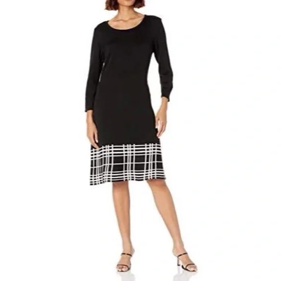 nine west fit & flare sweater dress English Factory main image 0